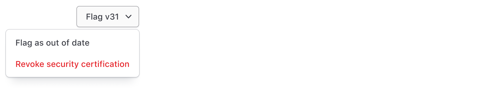 Example of a Dropdown with clear destructive language